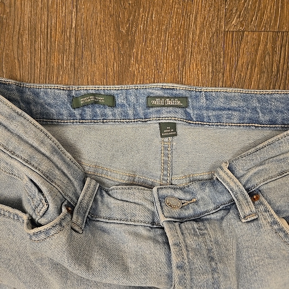 Wild Fable Womens Blue Jeans Size 14 Distressed Ladies Blue Jeans - Picture 5 of 5